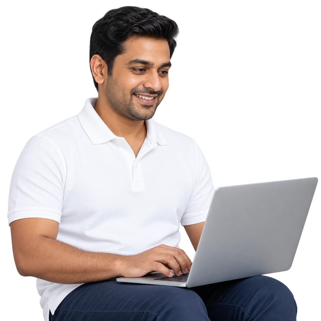 Business owner working on a laptop
